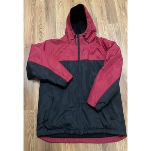 Armadillo Hooded Jacket Mens Large Fleece Lined Full Zip Water Resistant